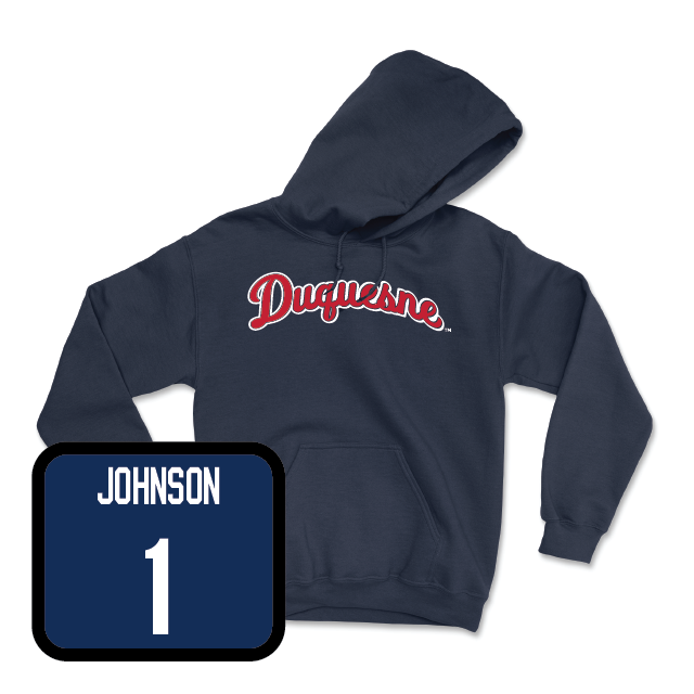 Duquesne Football Navy Script Hoodie - Jermaine Johnson