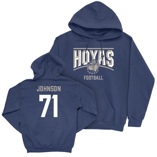 Georgetown Football Navy Staple Hoodie  - Greg Johnson