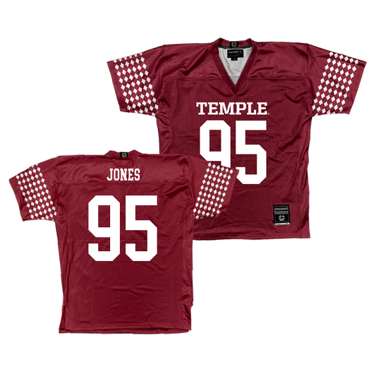 Temple Cherry Football Jersey - Reginald Jones | #95