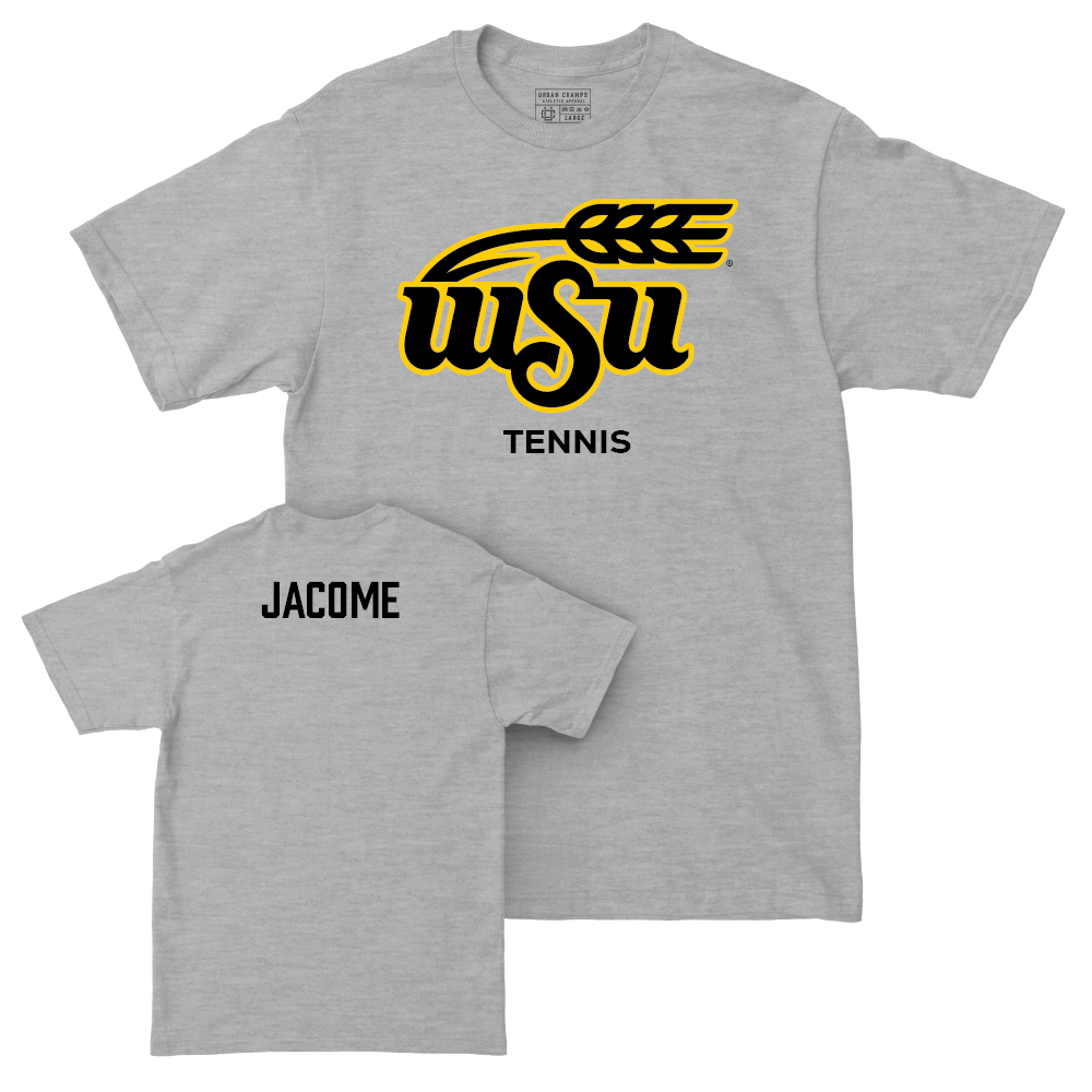 Wichita State Men's Tennis Sport Grey Stacked Tee  - Alejandro Jacome