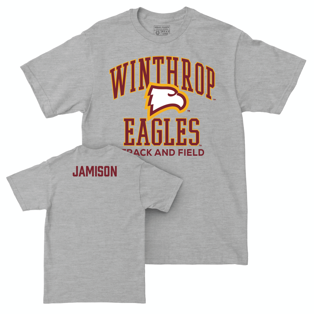 Winthrop Men's Track & Field Sport Grey Classic Tee  - Maurion Jamison