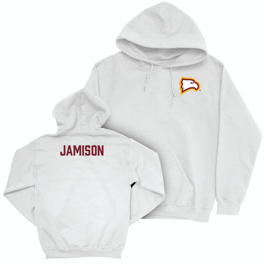 Winthrop Men's Track & Field White Logo Hoodie  - Maurion Jamison