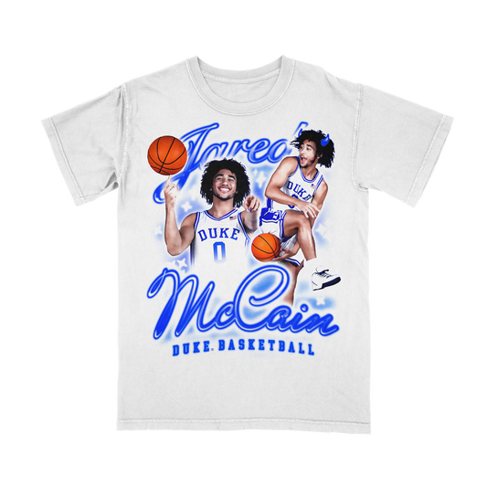 EXCLUSIVE DROP: Jared McCain - Comfort Colors Oversized Print Streetwear Tee in White (Youth)