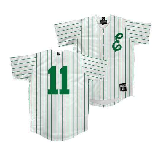 Eastern Michigan Baseball White Green Jersey - Bruce Jellison