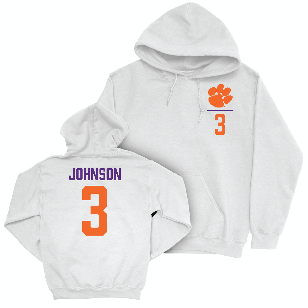 Clemson Softball White Logo Hoodie  - Kylee Johnson