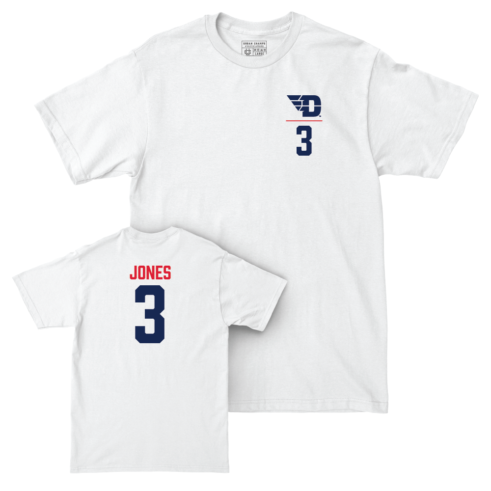 Dayton Women's Basketball White Logo Comfort Colors Tee - Anyssa Jones