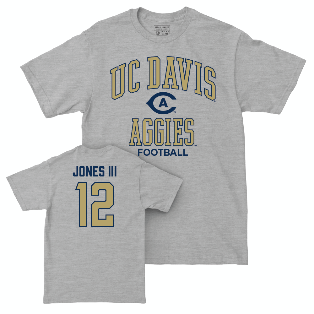 UC Davis Football Sport Grey Classic Tee - Zachary Jones III | #12