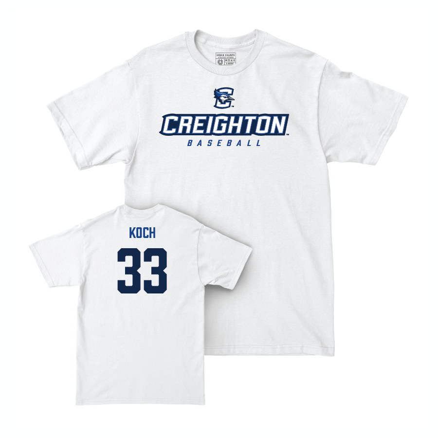 Creighton Baseball White Athletic Comfort Colors Tee  - Mason Koch