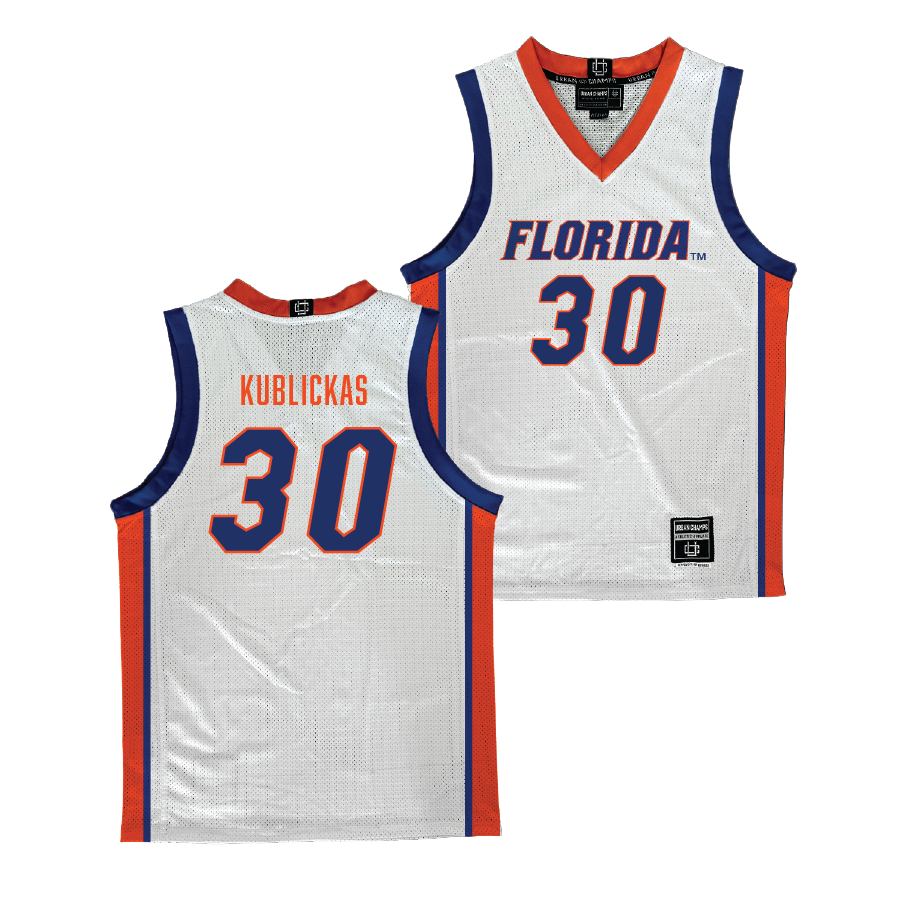 Florida Men's Basketball White Jersey - Kajus Kublickas #30