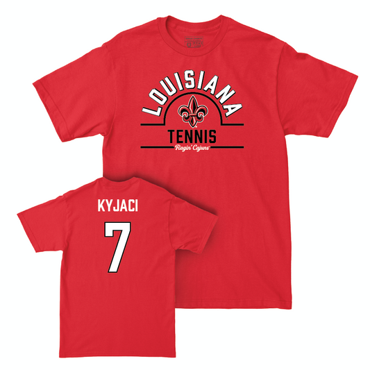 Louisiana Men's Tennis Red Arch Tee  - Samuel Kyjaci