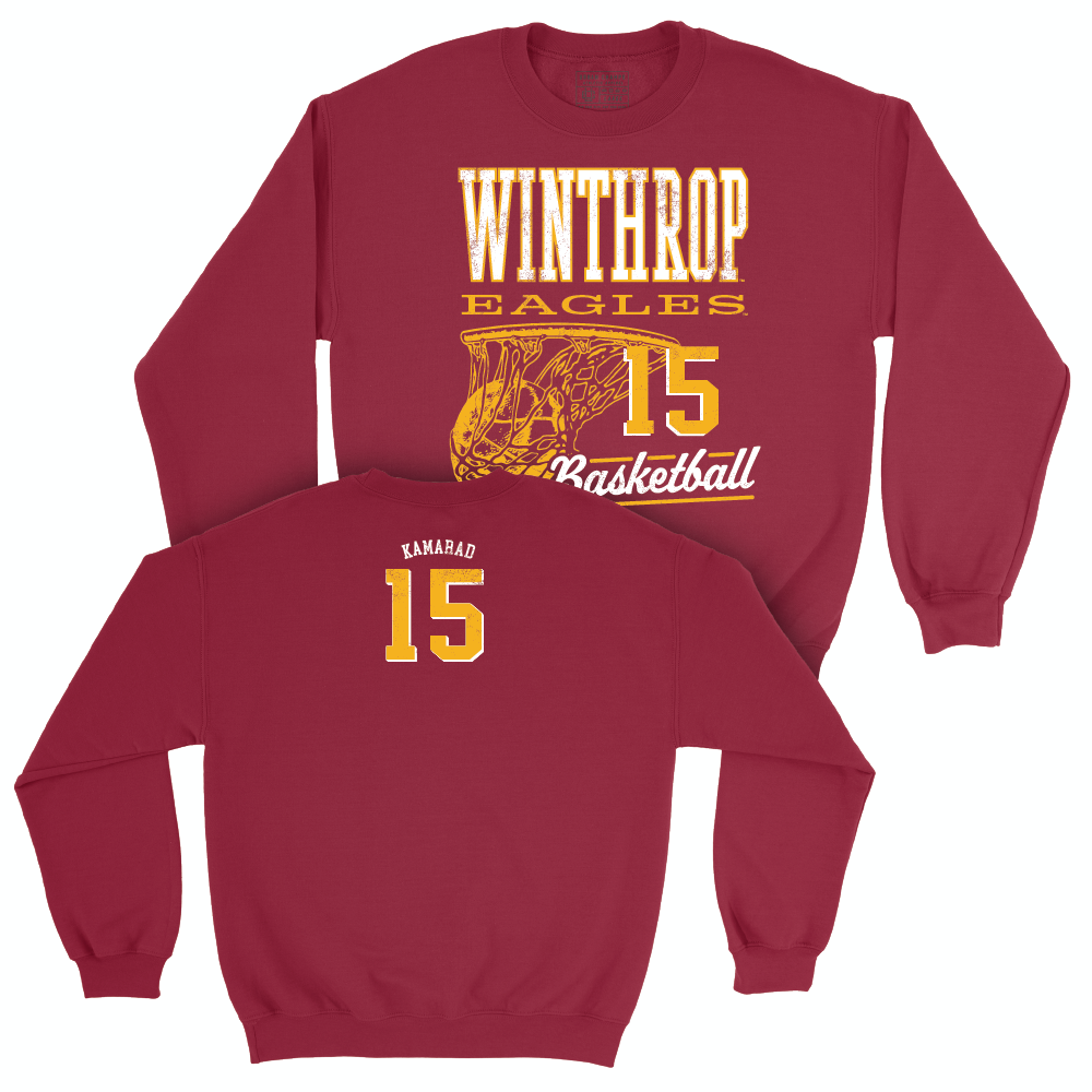 Winthrop Men's Basketball Maroon Hoops Crew  - Tommy Kamarad