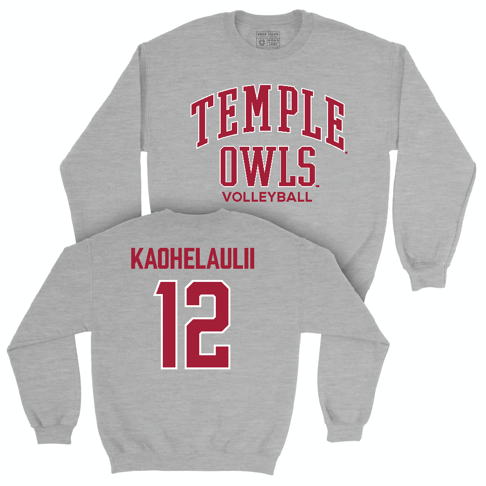 Temple Women's Volleyball Sport Grey Classic Crew  - Hikialani Kaohelaulii