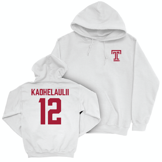 Temple Women's Volleyball White Logo Hoodie  - Hikialani Kaohelaulii