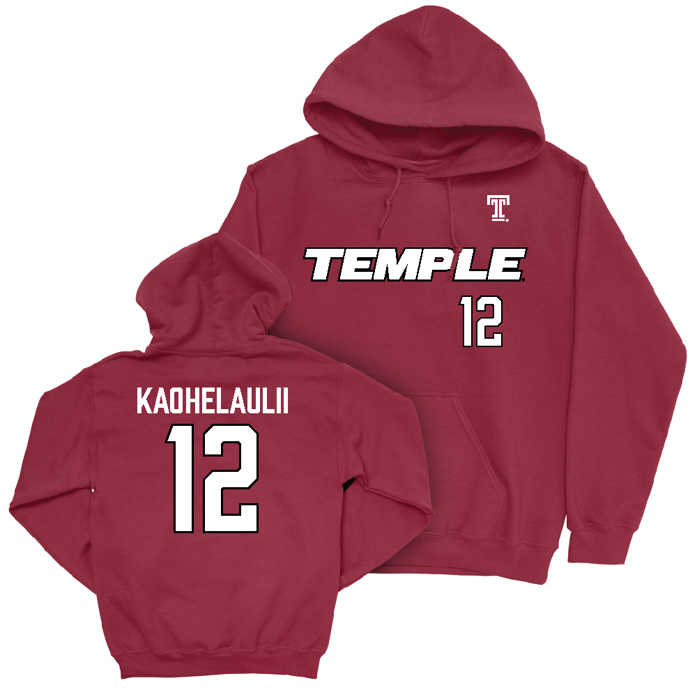 Temple Women's Volleyball Cherry Sideline Hoodie  - Hikialani Kaohelaulii