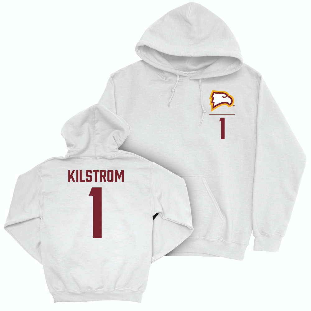 Winthrop Men's Soccer White Logo Hoodie - Jack Kilstrom