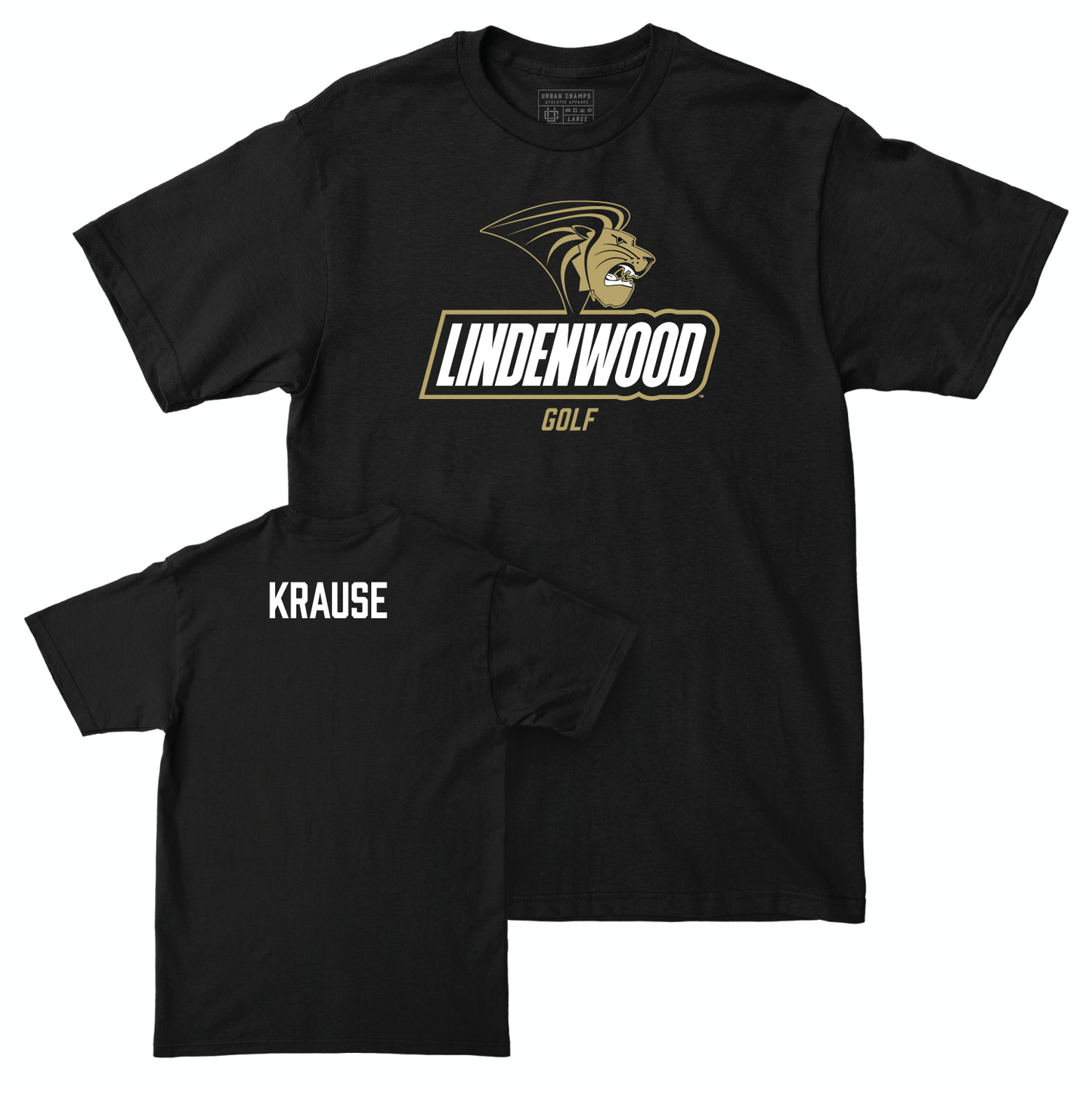 Lindenwood Women's Golf Black Legacy Tee - Bailie Krause