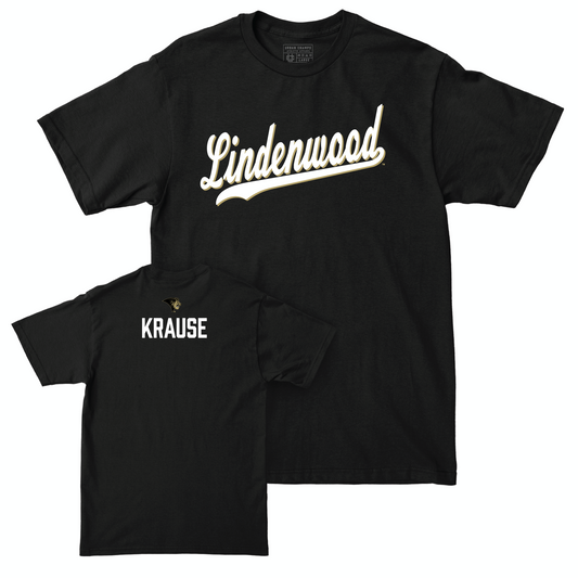 Lindenwood Women's Golf Black Script Tee - Bailie Krause