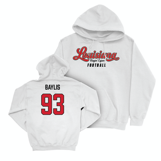 Louisiana Football White Script Hoodie - Antoine Baylis Small