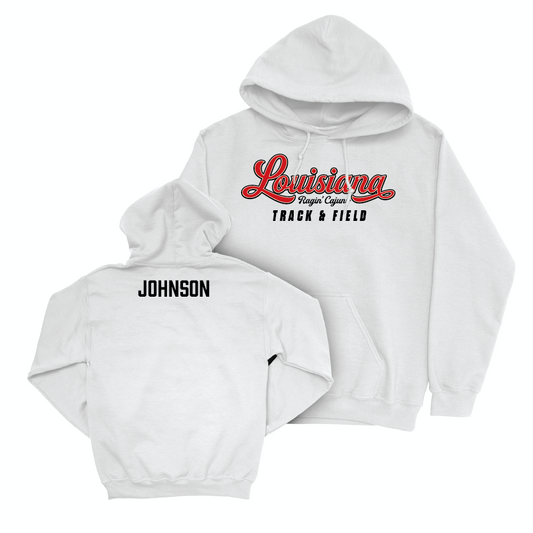 Louisiana Women's Track & Field White Script Hoodie - Alexandra Johnson Small