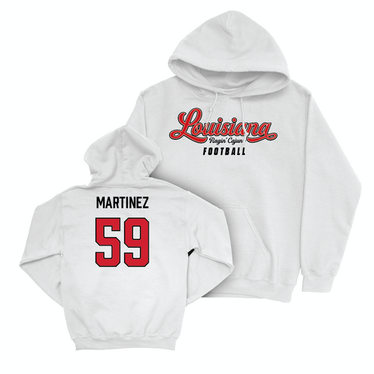 Louisiana Football White Script Hoodie - Andrew Martinez Small