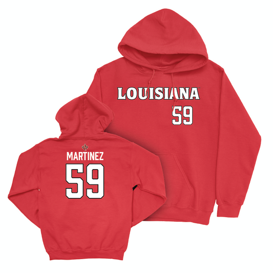 Louisiana Football Red Wordmark Hoodie - Andrew Martinez Small