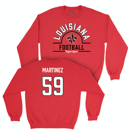 Louisiana Football Red Arch Crew - Andrew Martinez Small