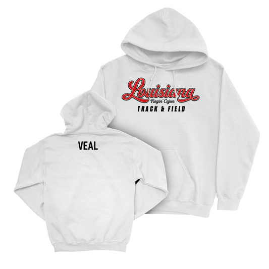 Louisiana Women's Track & Field White Script Hoodie - Alaysha Veal Small