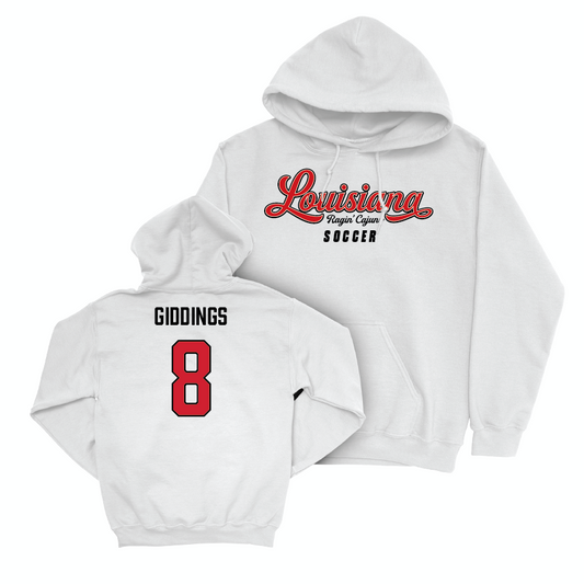 Louisiana Women's Soccer White Script Hoodie - Bailey Giddings Small