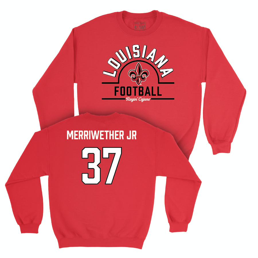 Louisiana Football Red Arch Crew - Bryant Merriwether Jr Small