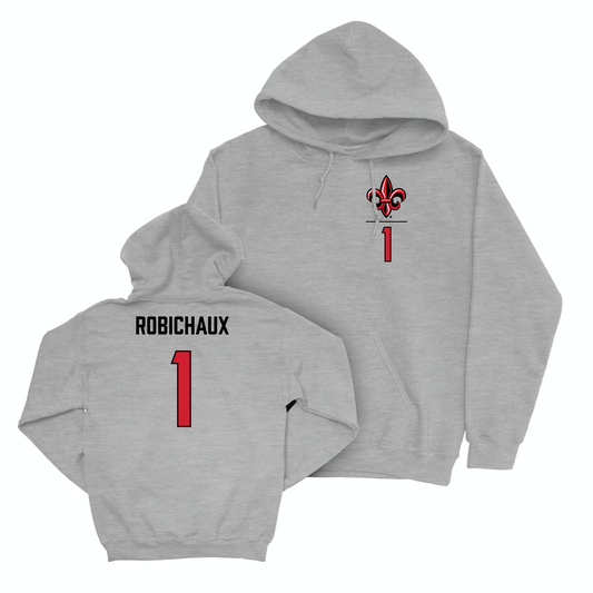 Louisiana Baseball Sport Grey Logo Hoodie - Ben Robichaux Small