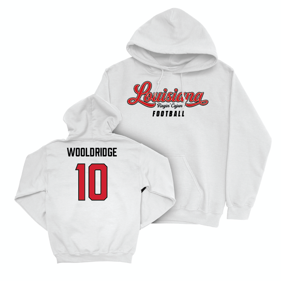 Louisiana Football White Script Hoodie - Ben Wooldridge Small