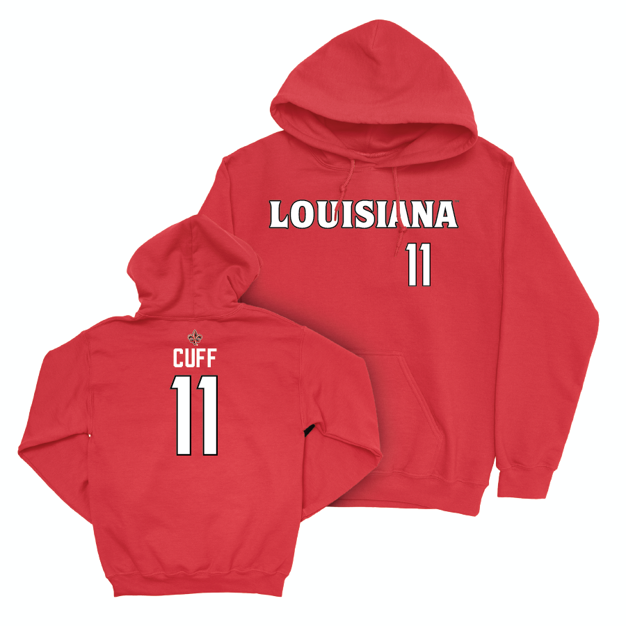 Louisiana Baseball Red Wordmark Hoodie  - Connor Cuff Small