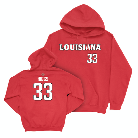 Louisiana Baseball Red Wordmark Hoodie - Conor Higgs Small