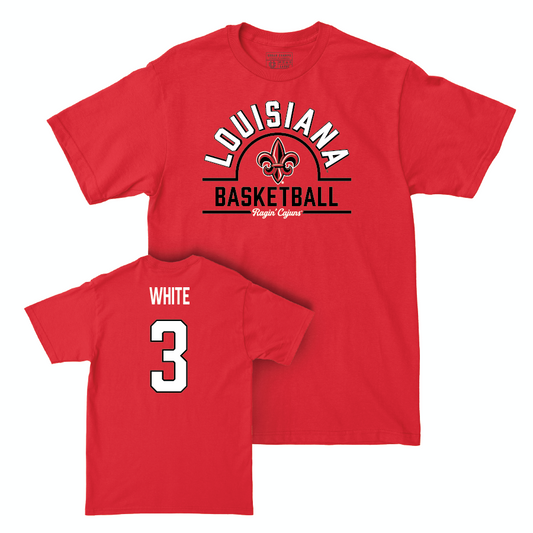 Louisiana Men's Basketball Red Arch Tee - Chancellor White Small