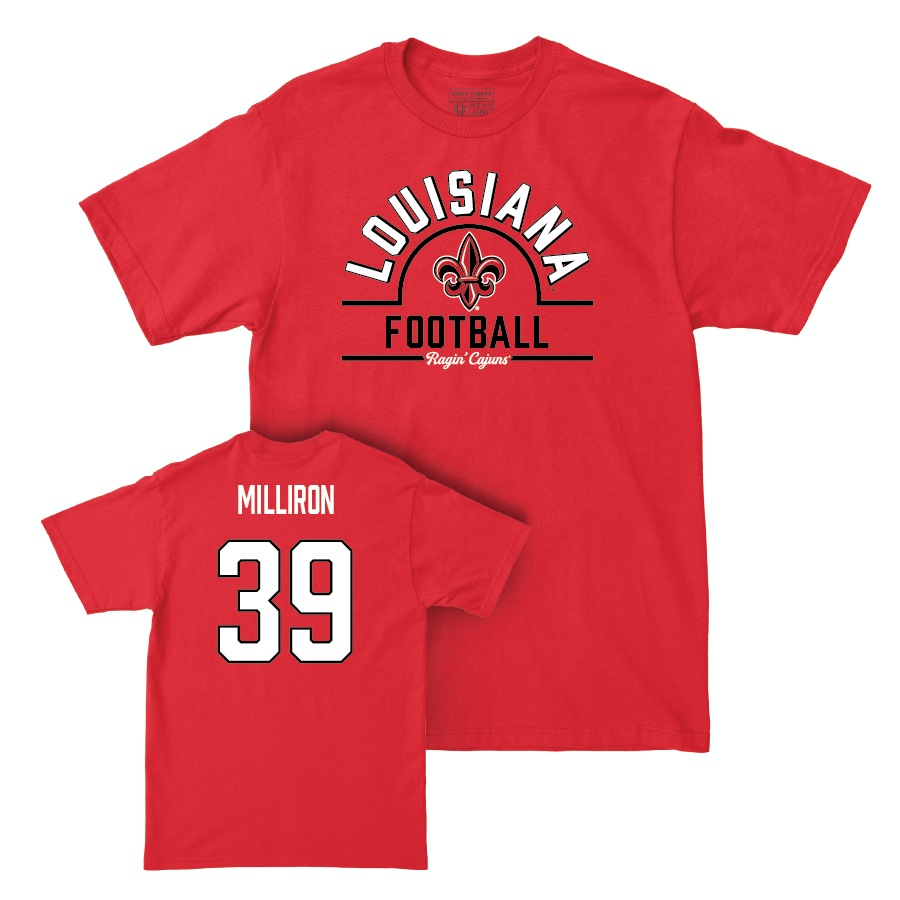 Louisiana Football Red Arch Tee - Carter Milliron Small