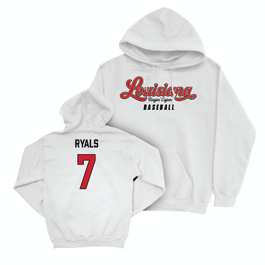 Louisiana Baseball White Script Hoodie  - Colton Ryals Small