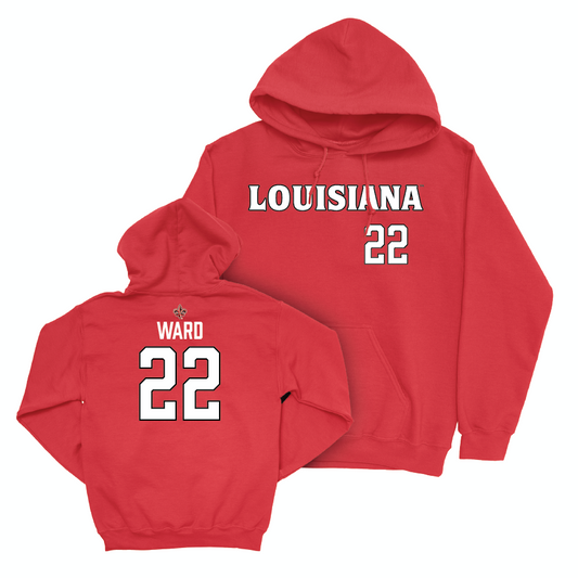 Louisiana Football Red Wordmark Hoodie - Chaz Ward Small