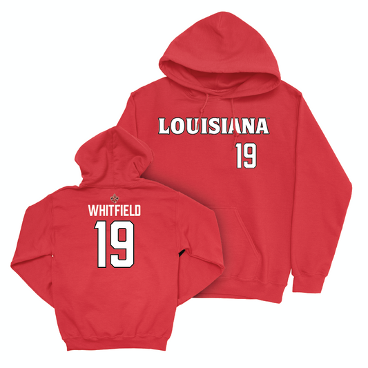 Louisiana Football Red Wordmark Hoodie - Cameron Whitfield Small