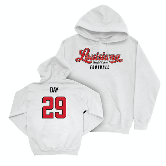 Louisiana Football White Script Hoodie - Denim Day Small