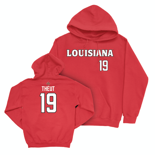 Louisiana Baseball Red Wordmark Hoodie - Dylan Theut Small