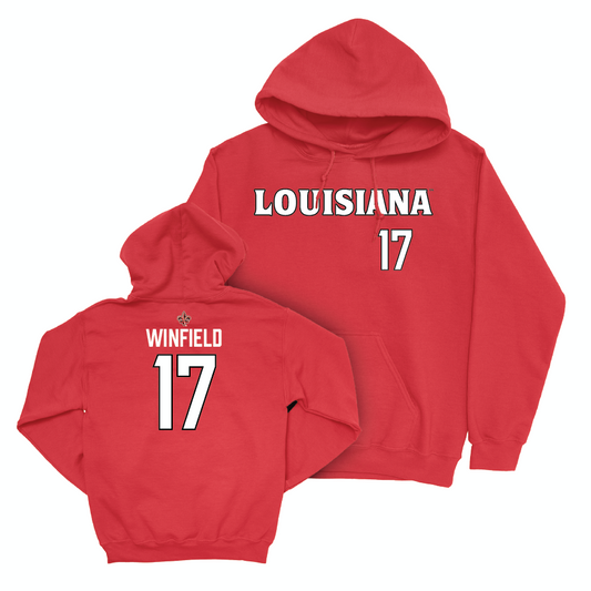 Louisiana Football Red Wordmark Hoodie - D'Wanye Winfield Small