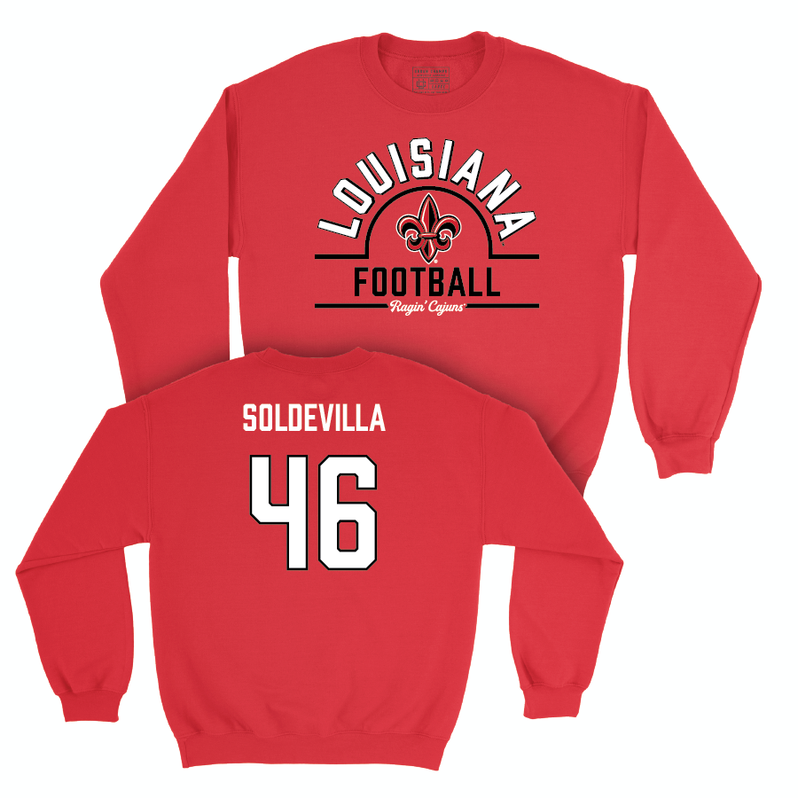 Louisiana Football Red Arch Crew - Emiliano Soldevilla Small