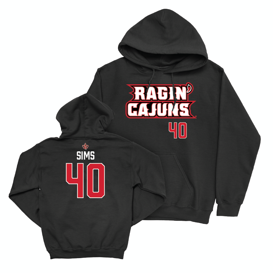 Louisiana Football Black Ragin' Cajuns Hoodie - Hunter Sims Small