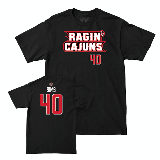 Louisiana Football Black Ragin' Cajuns Tee - Hunter Sims Small