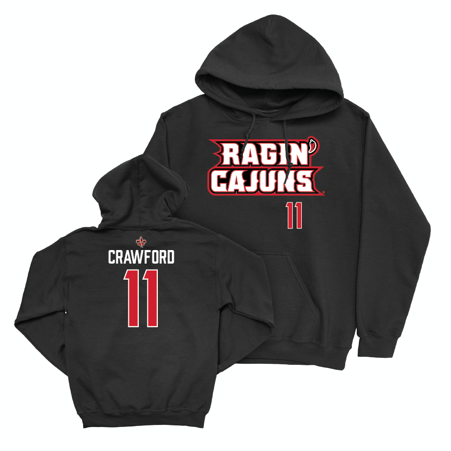 Louisiana Men's Basketball Black Ragin' Cajuns Hoodie - Isaiah Crawford Small