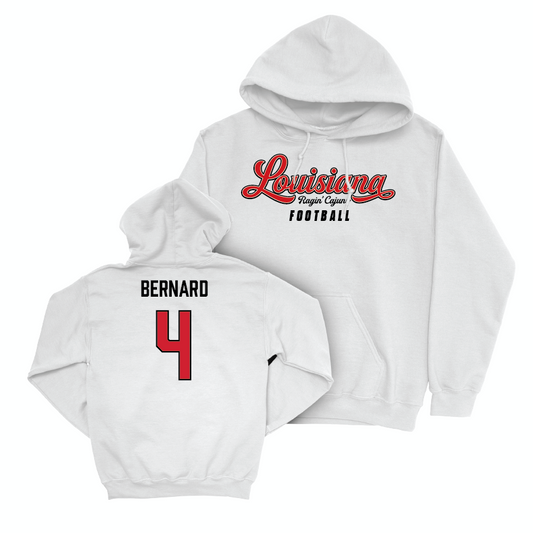 Louisiana Football White Script Hoodie - Jacob Bernard Small