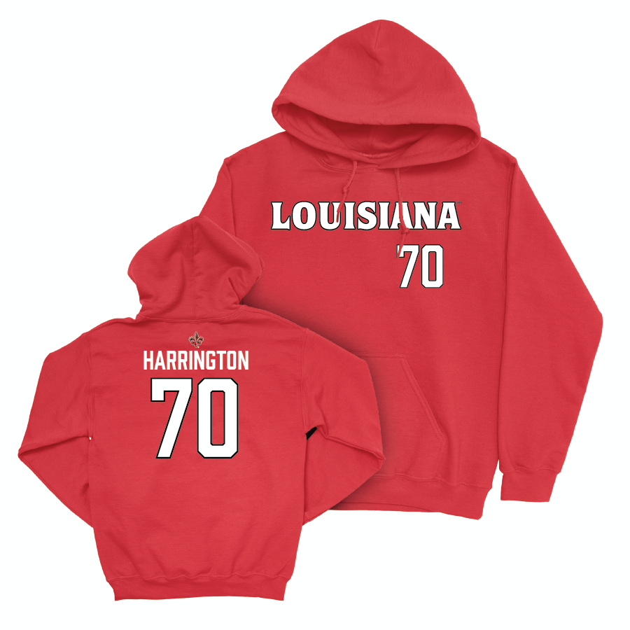 Louisiana Football Red Wordmark Hoodie - Jax Harrington Small