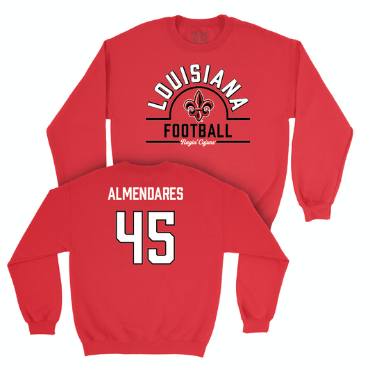 Louisiana Football Red Arch Crew - Kenneth Almendares Small