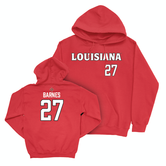 Louisiana Football Red Wordmark Hoodie - Key'Savalyn Barnes Small