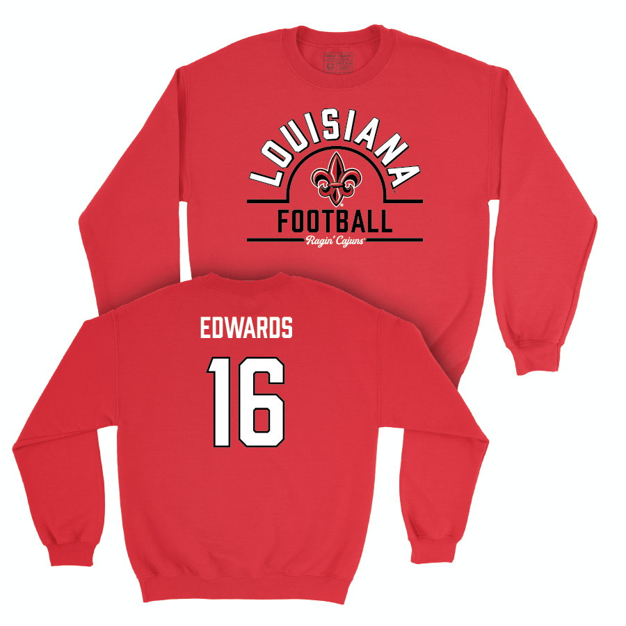 Louisiana Football Red Arch Crew - Kailep Edwards Small